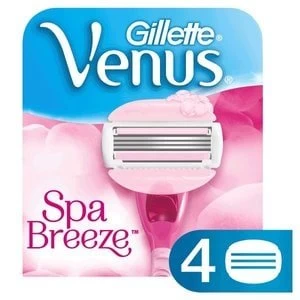 image of Gillette Venus Spa Breeze Womens 4 Razor Blade Refills