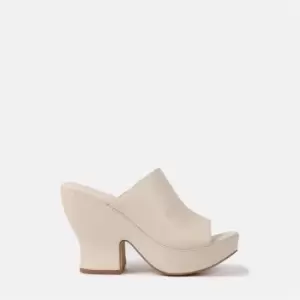 image of Missguided Chunky Platform Heels - Cream