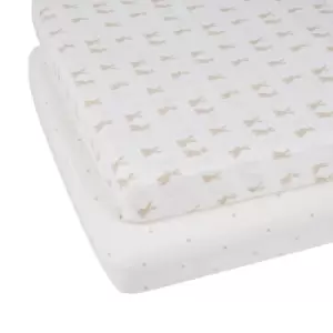 Image of Ickle Bubba Bunnychino Cot Bed Sheets (2 Pack)