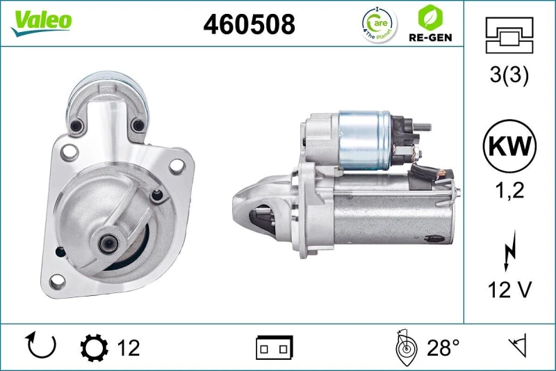 Image of Starter motor VALEO 460508