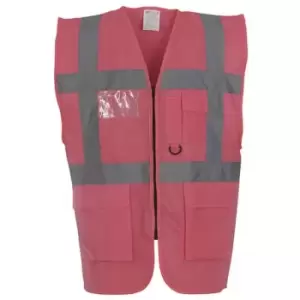 image of Yoko Hi-Vis Premium Executive/Manager Waistcoat / Jacket (Pack of 2) (M) (Pink) - Pink