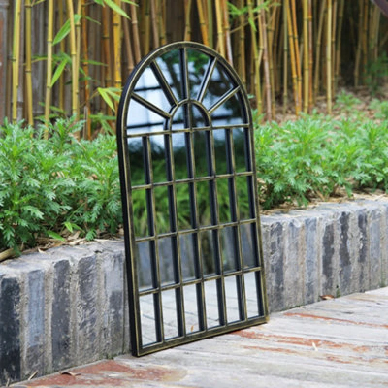 Image of Small Gothic Arch Mirror - Black Gold