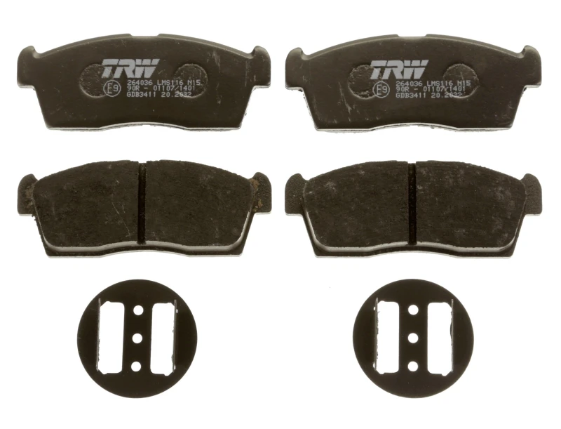 Image of TRW GDB3411 Brake pad set not prepared for wear warning indicator Brake Pad Set,disc brake (402)