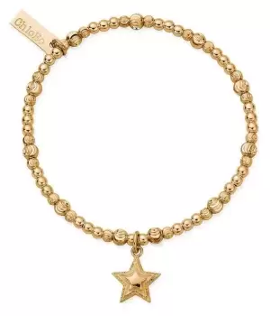 image of ChloBo GBCS3315 Cute Sparkle Beaming Star Bracelet Gold Jewellery