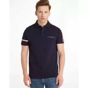 image of 1985 Slim Polo Shirt in Cotton with Embroidered Logo and Short Sleeves