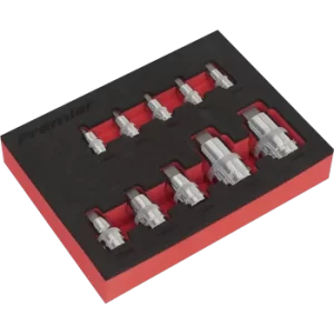 Image of Sealey 10 Piece Combination Drive Stubby Hex Socket Bit Set Combination