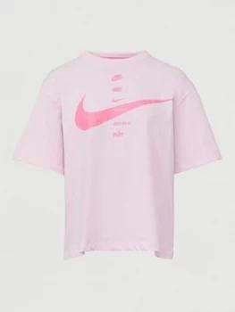 Image of Nike NSW Swoosh T-Shirt - Pink Foam Size M Women