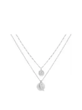 image of Bibi Bijoux Silver 'Serenity' Layered Charm Necklace, Silver, Women