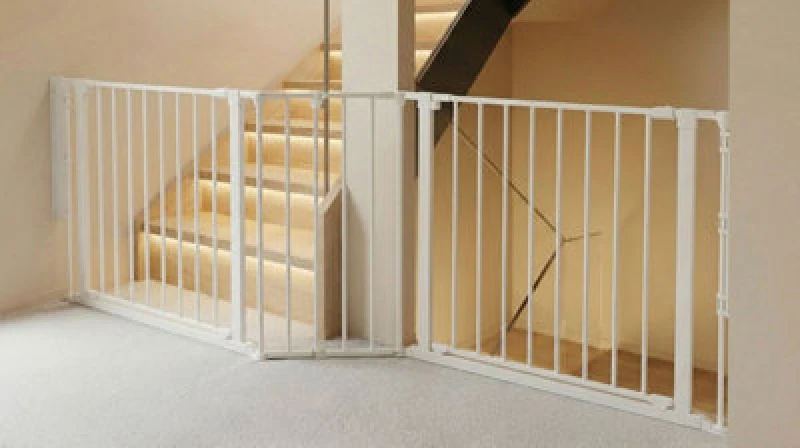 Image of Safetots Two Door Multi Panel Solution For Up And Down Staircases, White, 194Cm Of Length, Includes 2 Door Opening Panels