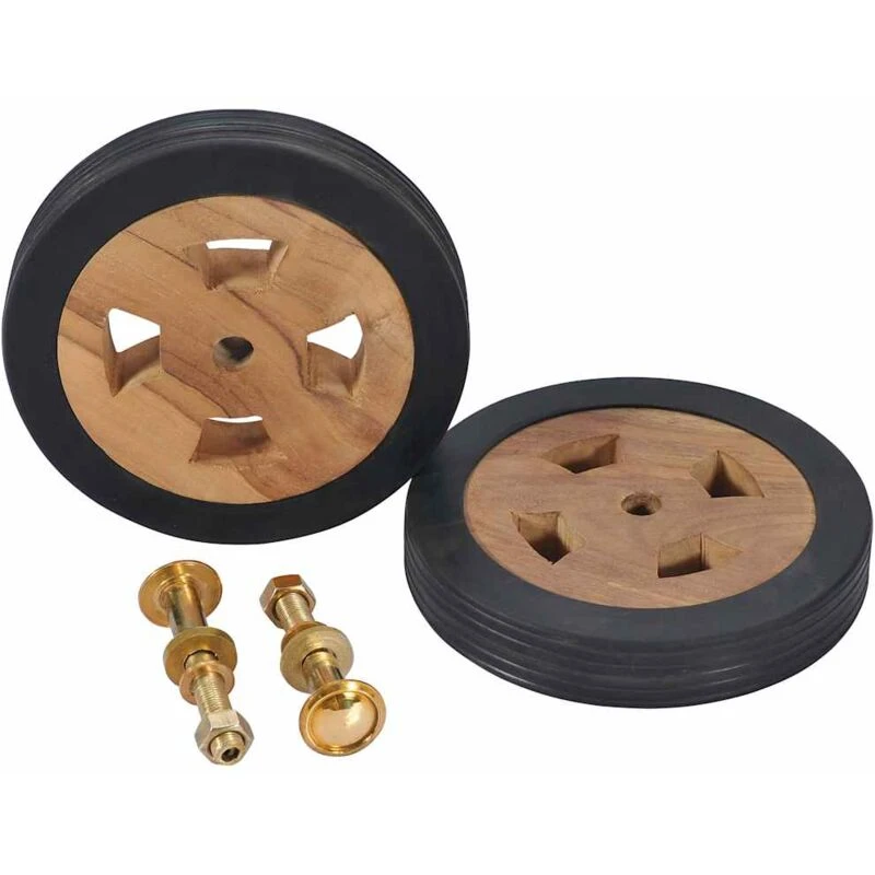 Image of VIDAXL Sunlounger Spare Wheels 2 pcs Solid Teak Wood Vidaxl 8719883760933