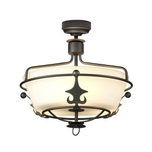 Image of 3 Light Semi-Flush - Graphite, E27