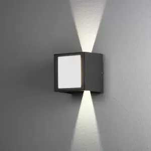 Image of Cremona Outdoor Modern Up Down Wall Light Anthracite 3x 3W High Power LED, IP54