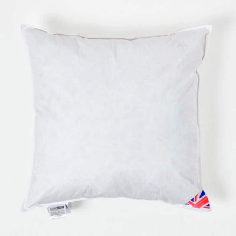 Image of HOMESCAPES Duck Feather Cushion Pad - Luxury Cushion Filler and Inserts 60 x 60cm (24 x 24) - White - Homescapes SF1213H-EU