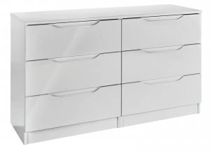 Image of Legato 3+3 Drawer Chest - Grey Gloss