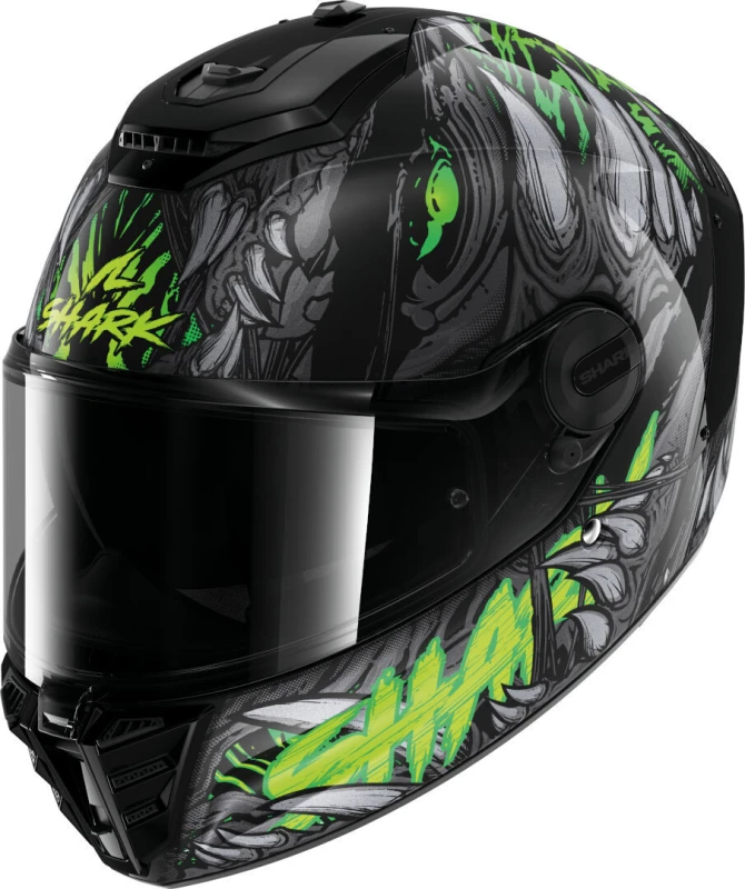 Image of Shark Spartan RS Shaytan Helmet, black-green, Size S for Men