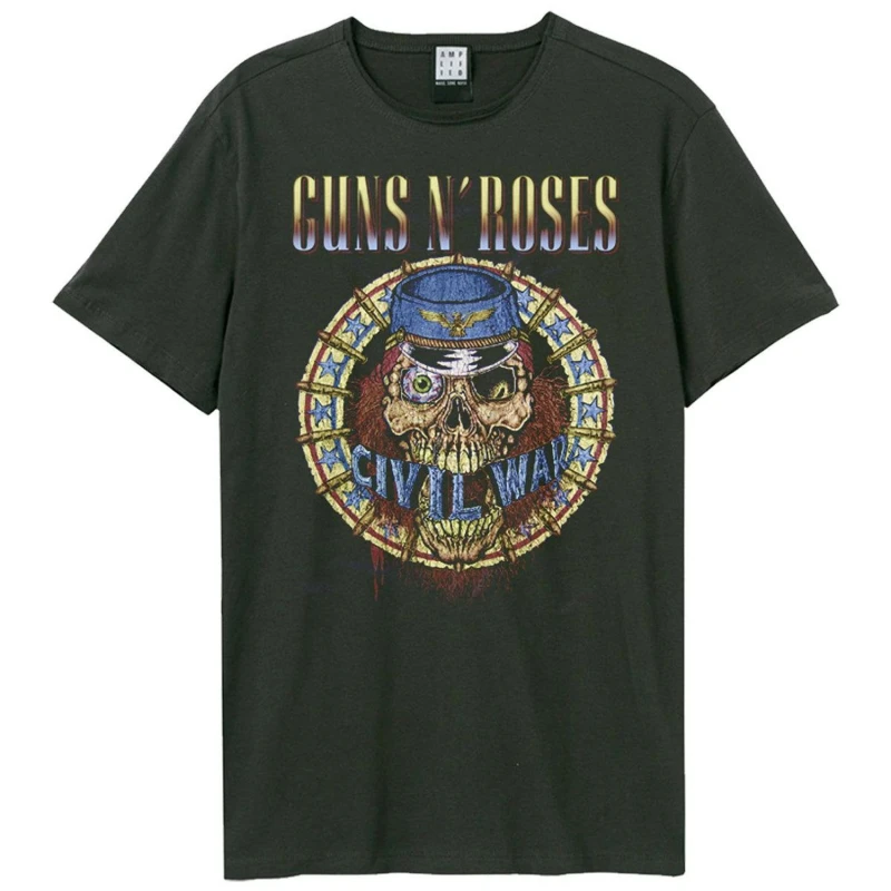Image of Amplified Amplified Men Civil War Guns N Roses T-Shirt in Charcoal Size: X-Small Charcoal XS Male 5063470958573