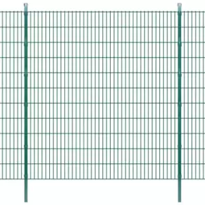 image of Vidaxl 2D Garden Fence Panel & Posts 2008X2230 Mm 2m Green