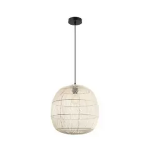 image of Larissa Lighting - Larissa Xanthi Wire Ceiling Pendant Lamp E27 Max 40W Rattan Natrual