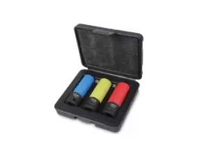 Image of Beta Tools 720LC/C3 3pc 1/2" Dr Wheel Nut Impact Socket Set 17/19/21mm 007200653