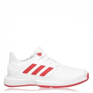 Image of adidas Game Court Tennis Shoes Mens - White/Red