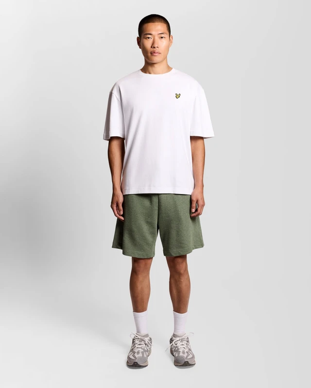 Image of Lyle & Scott Mens Cotton Marl Sweat Shorts in Green