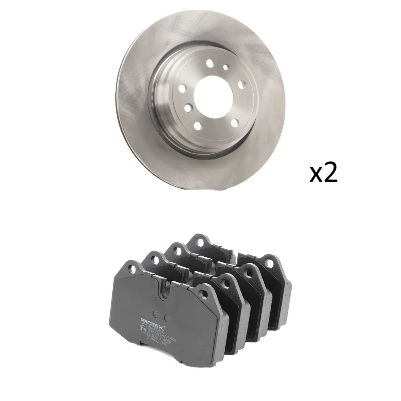 Image of RIDEX 3405B2218 Brake disc and pads set Front Axle, Brake Disc Type: internally vented, excl. wear warning contact Brake Set,disc brakes (3405)