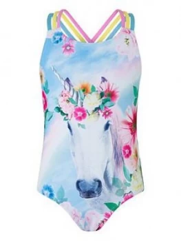 image of Monsoon Girls S.E.W. Felicity Unicorn Swimsuit - Turquoise