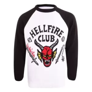 image of Stranger Things Sweatshirt Christmas Jumper Hellfire Club Size M