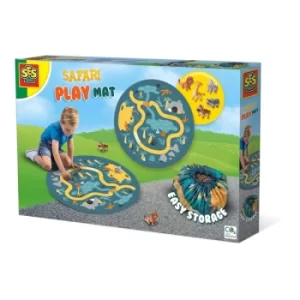 Image of SES CREATIVE Childrens Safari Play Mat and Storage Bag 2-in-1, Unisex, Three Years and Above, Multi-colour (02218)