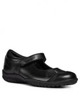 Image of Geox Girls Shadow School Shoe, Black, Size 9 Younger