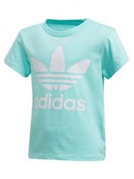 Image of Boys, adidas Originals Childrens Trefoil Tee - Light Blue, Size 4-5 Years