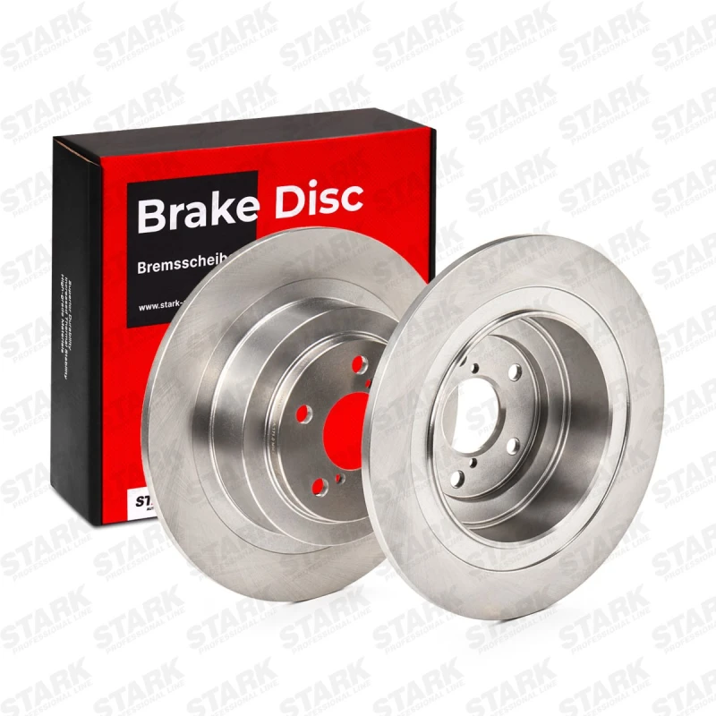 Image of STARK SKBD-0022121 Brake disc Rear Axle, solid, Cast Iron, Uncoated, Untreated, without bolts/screws Cast Iron Brake Disc (82)