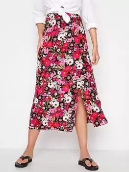 Image of Long Tall Sally Bright Floral Skirt - Pink, Size 12, Women