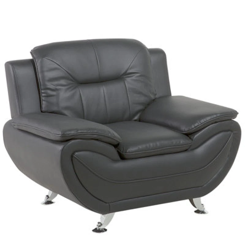 Image of Beliani Armchair Leira Ii Faux Leather Grey