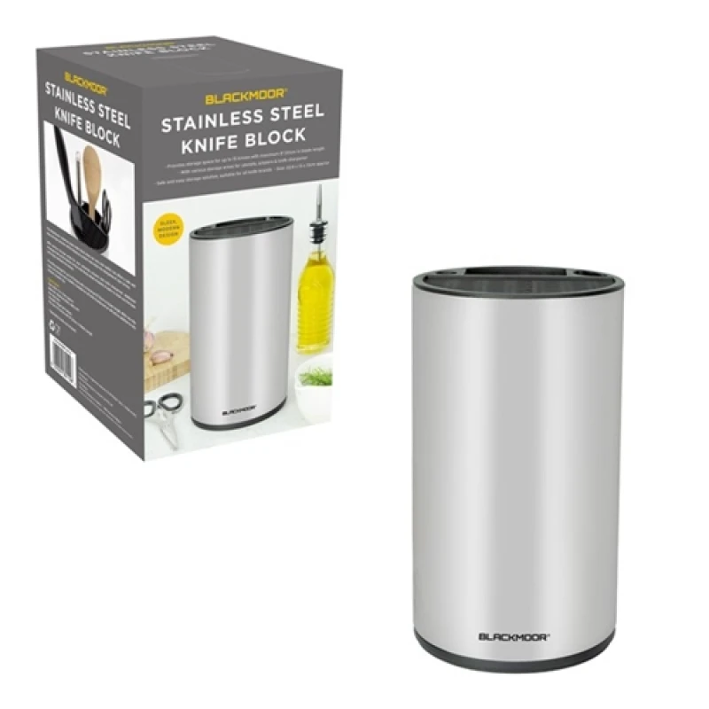 Image of Blackmoor Stainless Steel Universal Knife Block