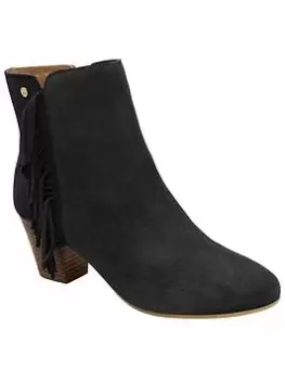 image of Ravel Laxey Black Suede Western Ankle Boot, Black, Size 4, Women