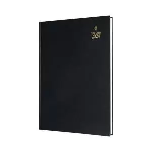Image of Collins A5 Desk Diary Day Per Page Black 2024 52-99.24 CD52BK24