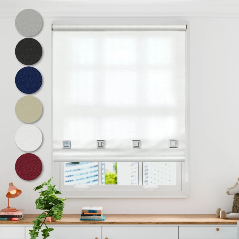 Image of Emma Barclay Square Eyelet Roller Blind White unisex 180x165cm