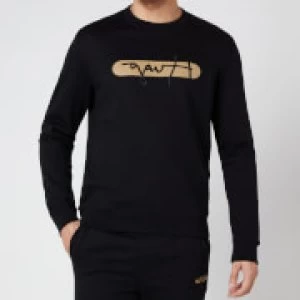Image of Hugo Boss Dicago Signature Reflective Logo Sweatshirt Black Size 2XL Men