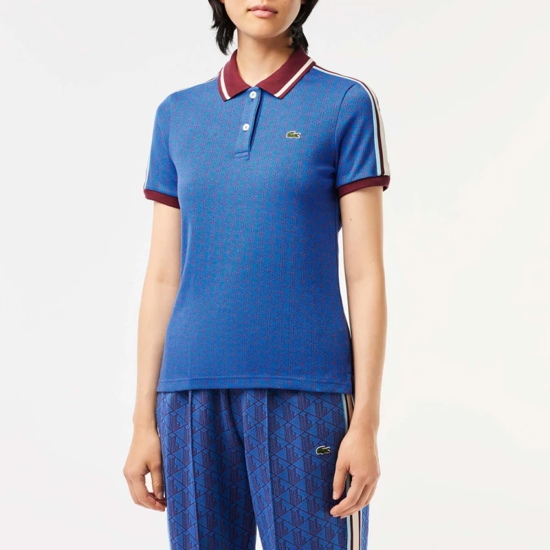 Image of Lacoste Slim Fit Monogram Jacquard Polo Shirt - Multi Multi 12