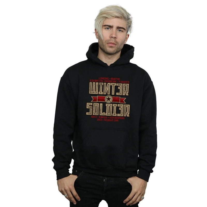 Image of Marvel Marvel Men Winter Soldier Trigger Badge Hoodie in Black Size: Small Black S Male 5059400300536