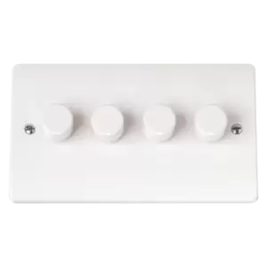 Image of Click Scolmore Mode 13A 4 Gang 2 Way Dimmer Switches Polar White - CMA148
