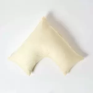 Image of Homescapes - Pastel Yellow Egyptian Cotton Super Soft v Shaped Pillowcase 330 Thread Count - Pastel Yellow - Pastel Yellow