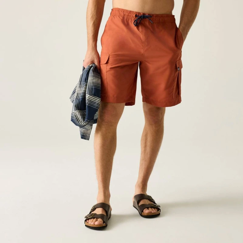 Image of Regatta Mens Blanmont Cargo Swim Shorts in Burnt Orange Size: Medium Burnt Orange Male M