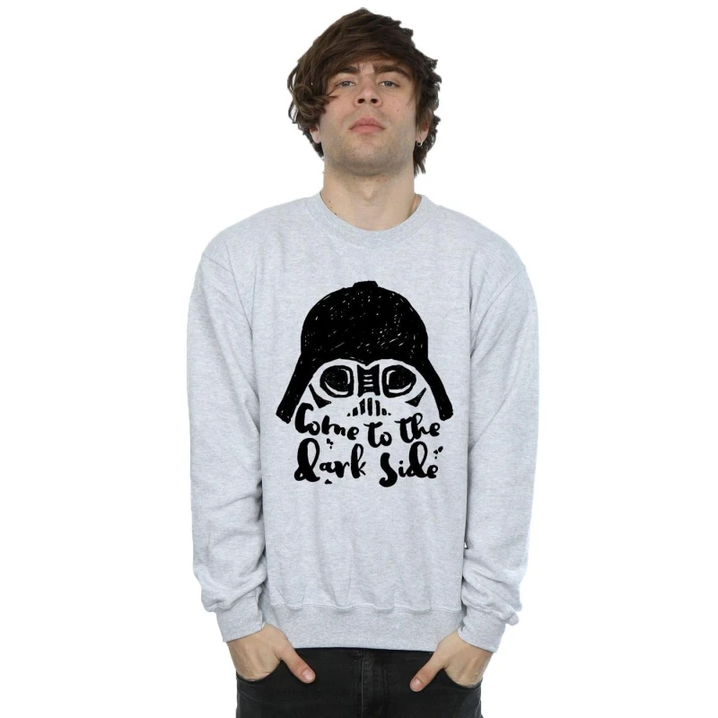 Image of Star Wars Star Wars Men Darth Vader Come To The Dark Side Sketch Sweatshirt in Grey Size: Small Grey S Male 5057245910491