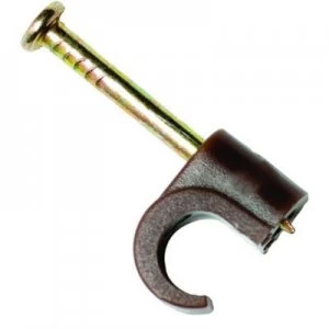 Image of Wickes Coaxial Cable Clips - Brown Pack of 100