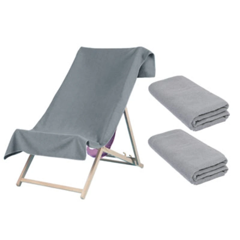 Image of OHS OHS 2 x Plain Microfiber Quick Dry Bath Beach Towel in Charcoal Size: Bath Towel Charcoal Bath Towel Unisex 5027434174003