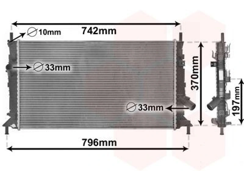 Image of VAN WEZEL Engine radiator VAN WEZEL 18002369