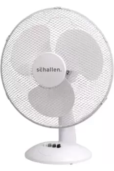 Image of Home Work Office Electric 16" 3 Speed Electric Oscillating Worktop Desk Table Air Cooling Fan - WHITE