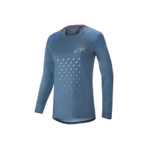 image of Alpinestars Womens Stella Alps 6.0 Long Sleeve Jersey in Mid Blue